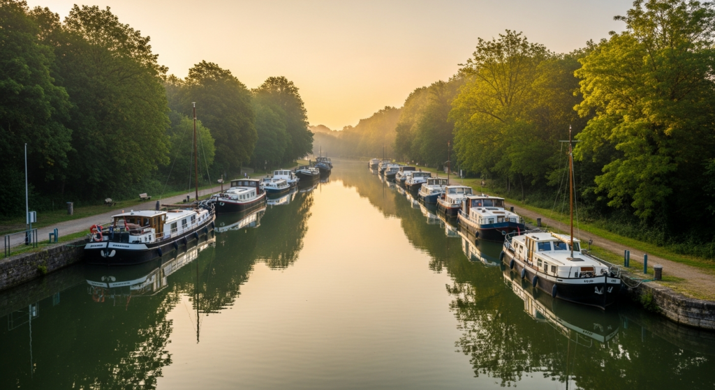 Illustration générée par IA du Halte nautique d'Agen