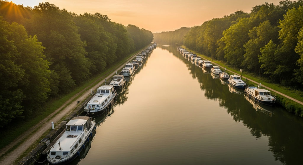 Illustration générée par IA du Halte Nautique de Beaumont-sur-Vesle