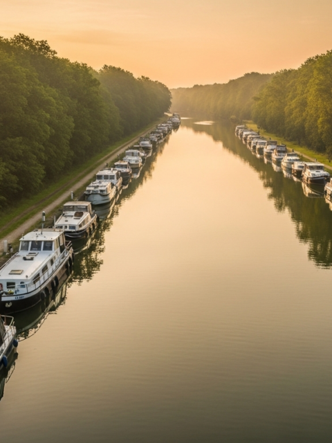Illustration générée par IA du Halte Nautique de Beaumont-sur-Vesle