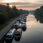 Illustration générée par IA du Halte nautique de Lamarche sur Saône