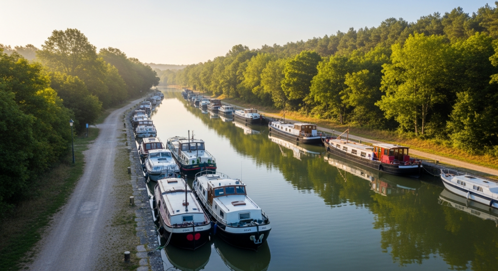 Illustration générée par IA du Halte nautique de Saint-Seine-sur-Vingeanne
