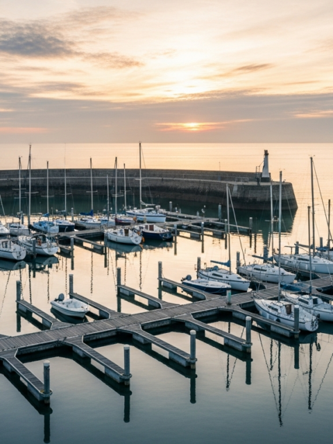 Illustration générée par IA du Marina de Port-Louis