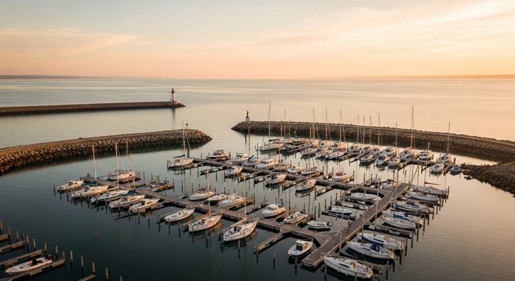 Illustration générée par IA du Port Abri