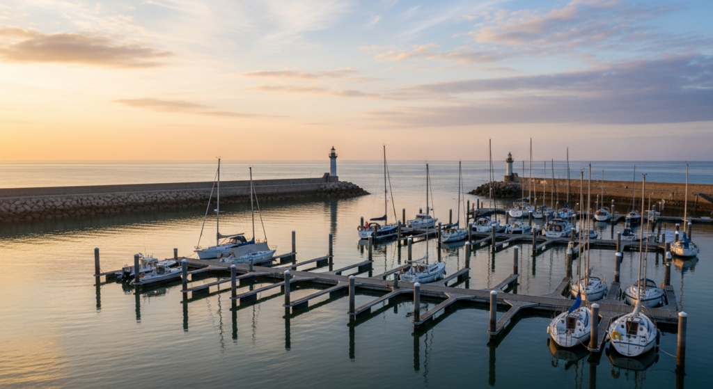 Illustration générée par IA du Port de Beauséjour