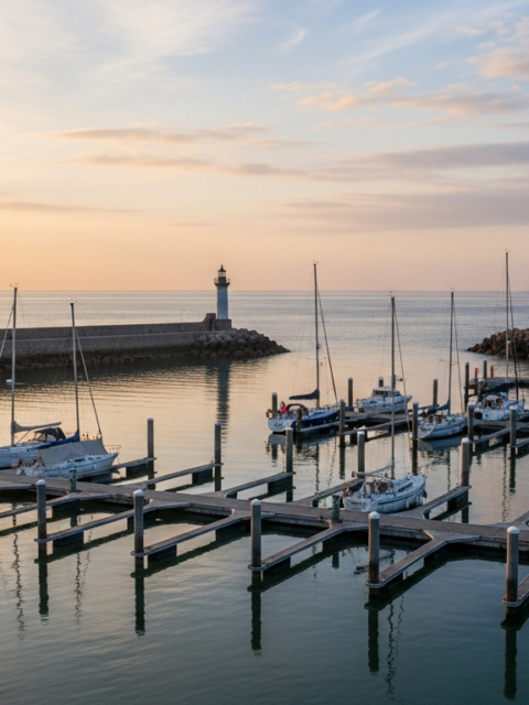 Illustration générée par IA du Port de Beauséjour