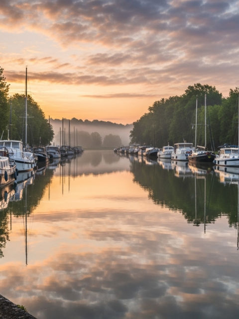 Illustration générée par IA du Port de Plaisance de Pagny-sur-Meuse