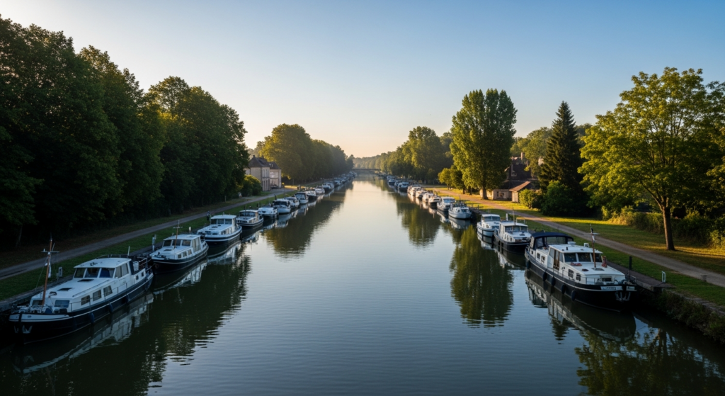 Illustration générée par IA du Port de Plaisance de Strasbourg