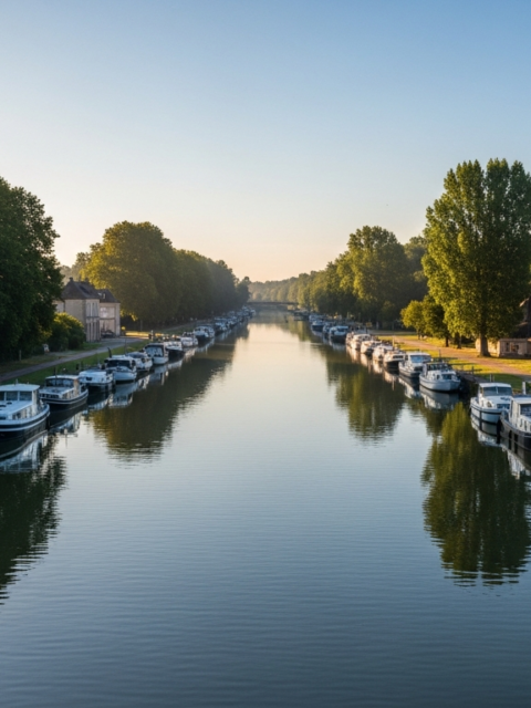 Illustration générée par IA du Port de Plaisance de Strasbourg