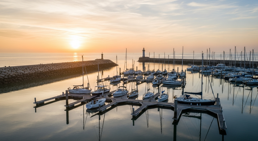 Illustration générée par IA du Port de Plaisance - Saint-Ange