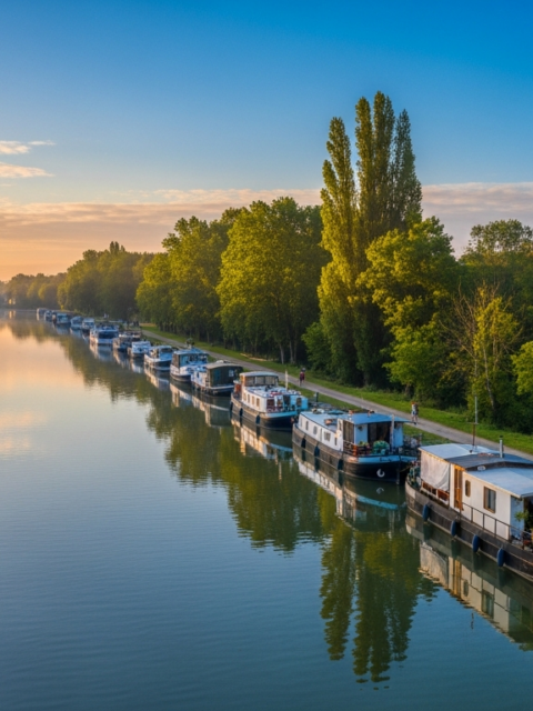 Illustration générée par IA du Port de Souppes-sur-Loing