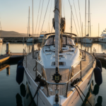 Préparation d'un voilier au ponton avant le départ en mer