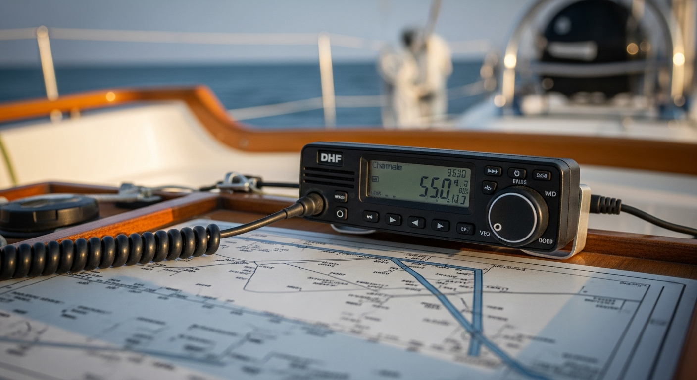 Test de la VHF avant le départ, étape de la checklist de sécurité