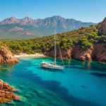 Mouillage dans une crique sauvage de Corse aux eaux cristallines