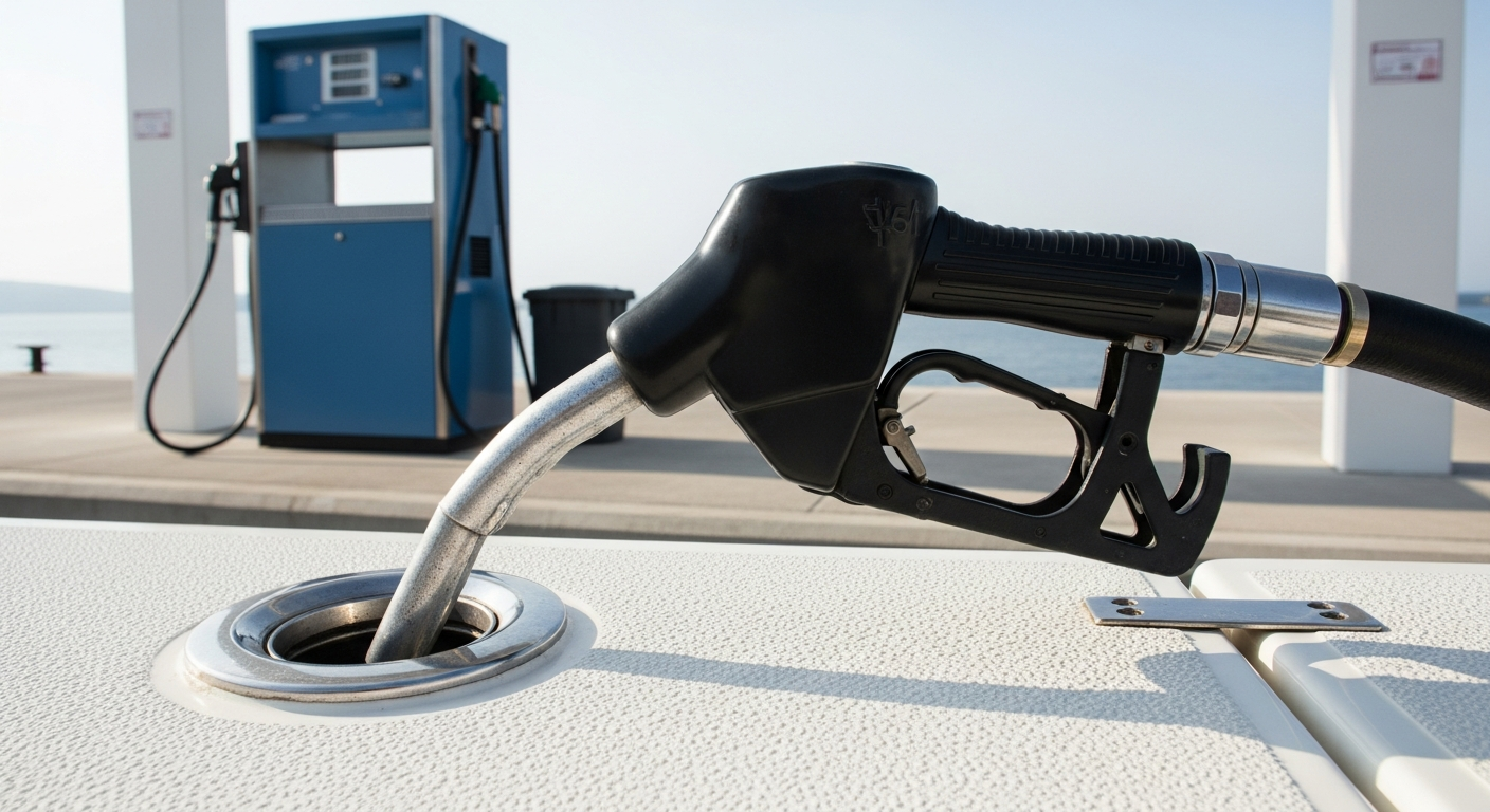 Pistolet de carburant inséré dans le nable d